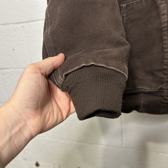 Y2K Carhartt Quilted Hooded Active Jacket “Dark Brown” WJ130 - Picture 5 of 9